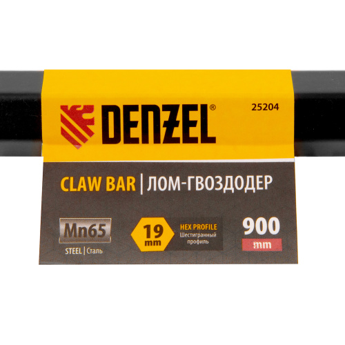 Лом-гвоздодер, 900 мм, шестигранный 19 мм, окрашенный, сталь 65 Denzel по ценам производителя в Краснодаре с доставкой по всей России