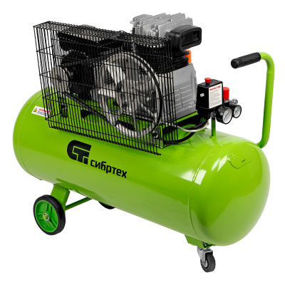 Компрессор воздушный КР-2200/100, 2.2 кВт, 350 л/мин, 100 л, ременной привод, масляный Сибртех по ценам производителя в Краснодаре с доставкой по всей России