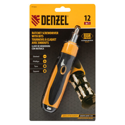 Отвертка реверсивная, механизм SmartPush 12 шт, S2 Denzel по ценам производителя в Краснодаре с доставкой по всей России