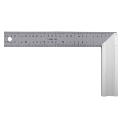 Угольник стальной 300 мм, нержавеющая сталь, градуировка, алюминиевое основание Denzel по ценам производителя в Краснодаре с доставкой по всей России