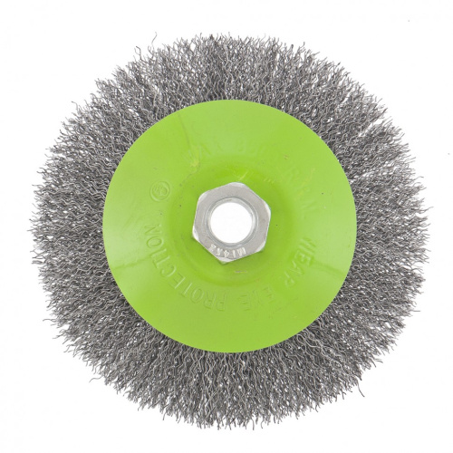 Щетка для УШМ, 125 мм, М14, "тарелка", витая проволока Сибртех по ценам производителя в Краснодаре с доставкой по всей России