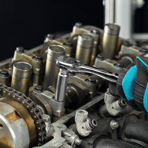 Ключ-трещотка 1/4", CrV, 90 зубьев, усиленный, хром Gross по ценам производителя в Краснодаре с доставкой по всей России