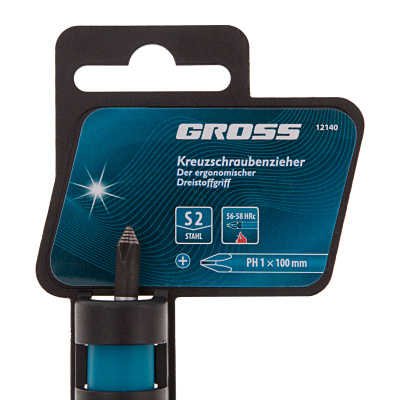 Отвертка PH1 x 100 мм, S2, трехкомпонентная ручка Gross по ценам производителя в Краснодаре с доставкой по всей России