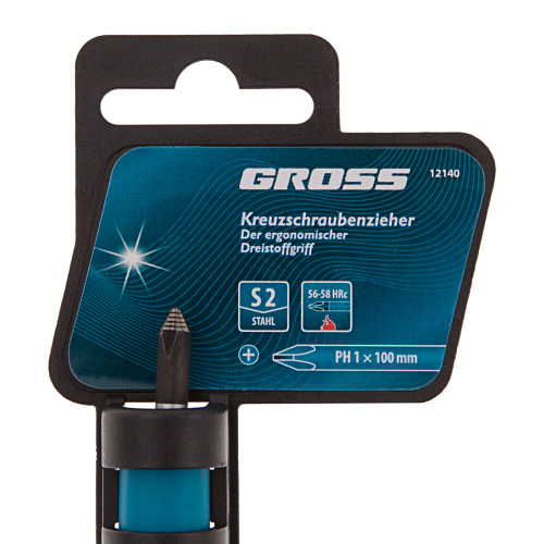 Отвертка PH1 x 100 мм, S2, трехкомпонентная ручка Gross по ценам производителя в Краснодаре с доставкой по всей России