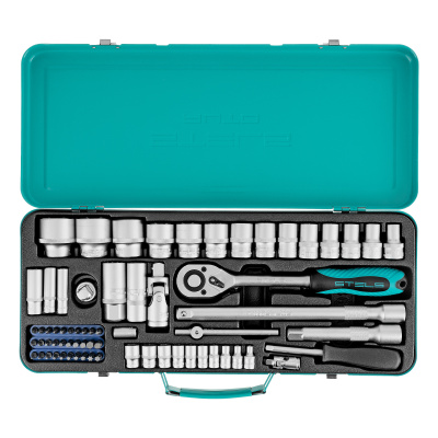 Набор торцевых головок с трещоткой, 1/2" и 1/4", 68 предметов Stels по ценам производителя в Краснодаре с доставкой по всей России