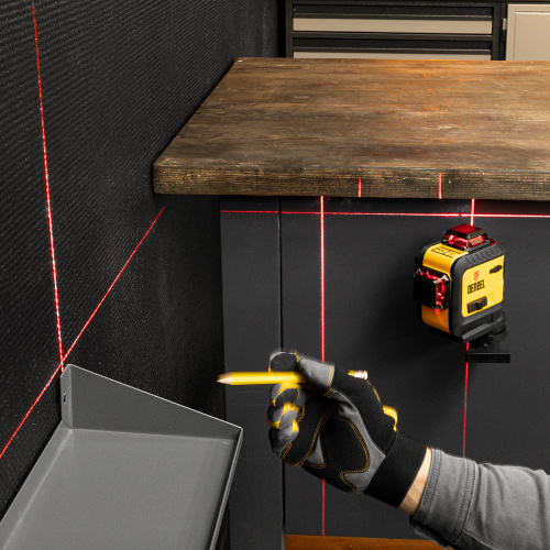 Лазерный уровень мультипризменный LX 360-3 Red, 30 м, 635 нм, аккумулятор Li 2800 мАч, резьба 5/8" Denzel по ценам производителя в Краснодаре с доставкой по всей России