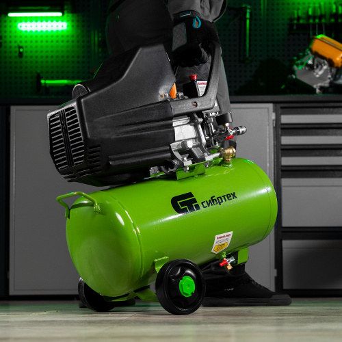 Компрессор воздушный КК-1500/24, 1.5 кВт, 198 л/мин, 24 л, прямой привод, масляный Сибртех по ценам производителя в Краснодаре с доставкой по всей России