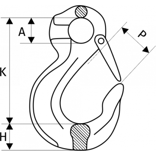 Крюк с проушиной и защелкой 5,3 т, размер 13 - 8 по ценам производителя в Краснодаре с доставкой по всей России