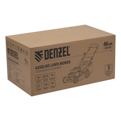 Газонокосилка бензиновая GLD-460, 146 куб.см, ширина 46 см, ручная, 7 уровней, травосборник 50 л Denzel по ценам производителя в Краснодаре с доставкой по всей России