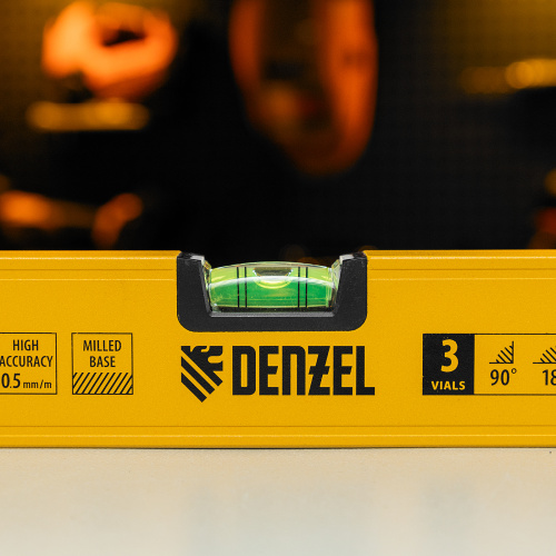 Уровень алюминиевый, магнит, фрезерованный, 3 глазка (1 зеркал.) 0,5 мм/м, 1000 мм Denzel по ценам производителя в Краснодаре с доставкой по всей России