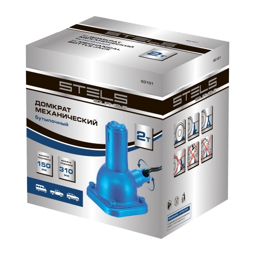 Домкрат механический бутылочный, 2 т, h подъема 150-310 мм, 2 части (домкрат, ручка) Stels по ценам производителя в Краснодаре с доставкой по всей России