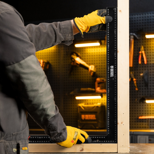 Угольник, 400 х 600 мм, алюминиевый, лазерная гравировка Denzel по ценам производителя в Краснодаре с доставкой по всей России