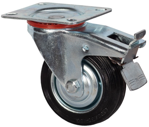 Колесо промышленное поворотное с тормозом 125 мм - SCb 55 по ценам производителя в Краснодаре с доставкой по всей России
