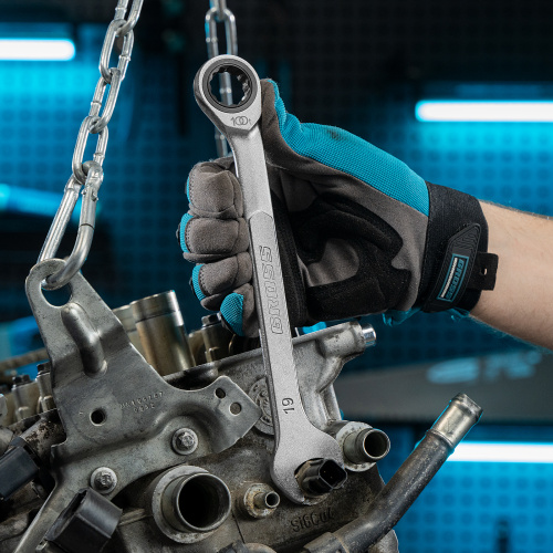 Набор ключей комбинированных трещоточных, количество зубьев 100, СRV, 7 шт, 8-19 мм Gross по ценам производителя в Краснодаре с доставкой по всей России