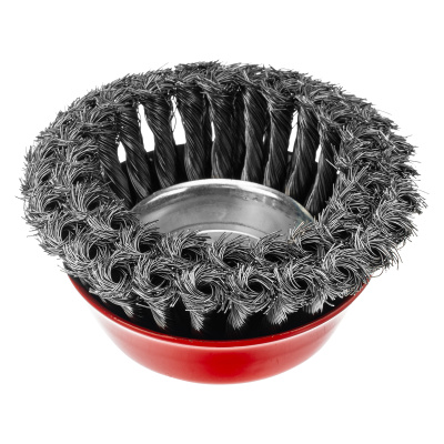 Щетка для УШМ, 125 мм, М14, "чашка", двухрядная, крученая проволока 0.35 мм Matrix по ценам производителя в Краснодаре с доставкой по всей России