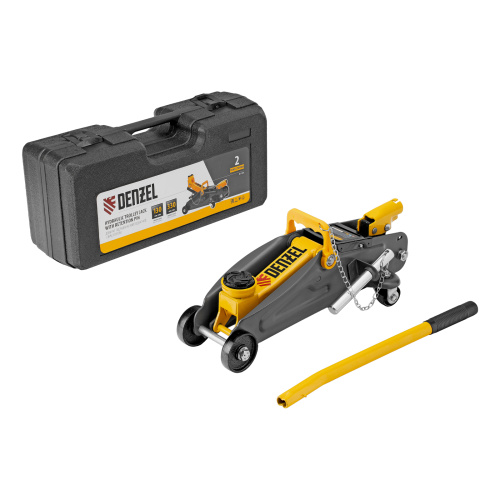 Домкрат гидравлический подкатной с фиксатором, 2 т, 130-330 мм, в кейсе Denzel по ценам производителя в Краснодаре с доставкой по всей России
