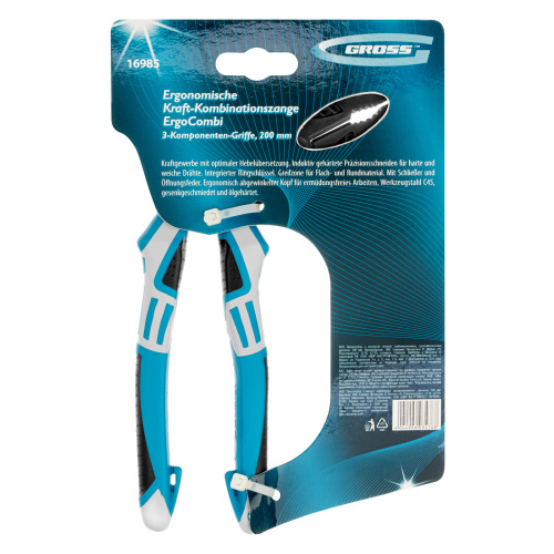 Плоскогубцы комбинированные с изогнутой головой, трехкомпонентные рукоятки, 200 мм Gross по ценам производителя в Краснодаре с доставкой по всей России