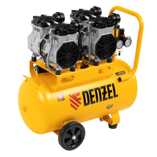 Компрессор безмасляный, малошумный DLS 2200/50, 2200 Вт, 2x1100, 50 л, 380 л/мин Denzel по ценам производителя в Краснодаре с доставкой по всей России