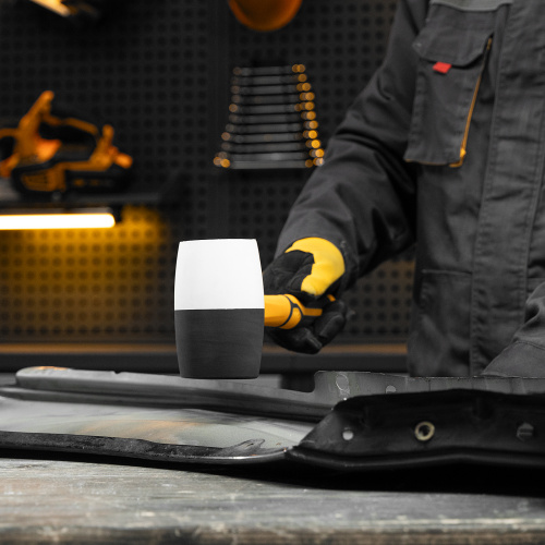 Киянка резиновая, 680 г, черно-белая, фибергласовая рукоятка c TPR покрытием Denzel по ценам производителя в Краснодаре с доставкой по всей России