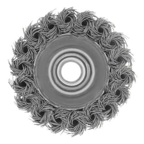 Щетка для УШМ, 75 мм, "Чашка", крученая нержавеющая проволока 0.5 мм, М14 Denzel по ценам производителя в Краснодаре с доставкой по всей России