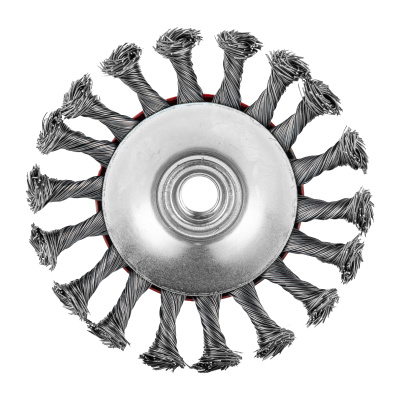 Щетка для УШМ, 115 мм, М14, "тарелка", крученая проволока 0.5 мм Matrix по ценам производителя в Краснодаре с доставкой по всей России