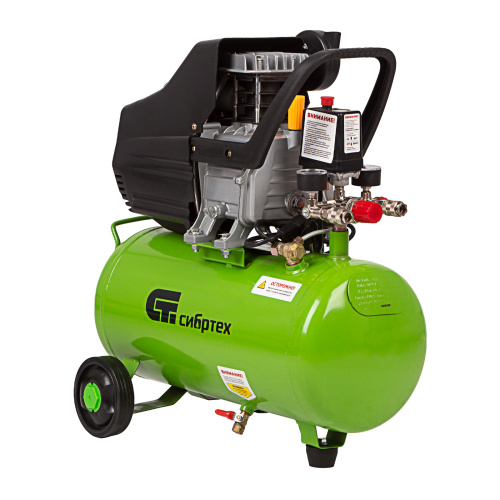 Компрессор воздушный КК-1500/24, 1.5 кВт, 198 л/мин, 24 л, прямой привод, масляный Сибртех по ценам производителя в Краснодаре с доставкой по всей России