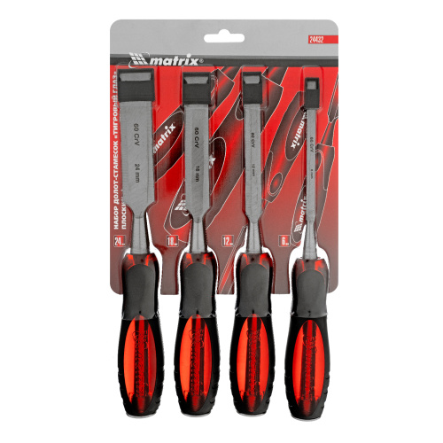 Набор долот-стамесок плоских "Тигровый глаз", 4 шт, 6-12-18-24 мм Matrix по ценам производителя в Краснодаре с доставкой по всей России