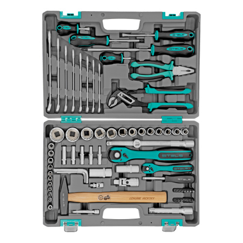 Набор инструментов, 1/2", 1/4", CrV, 12 гранные головки, пластиковый кейс, 76 предметов Stels по ценам производителя в Краснодаре с доставкой по всей России