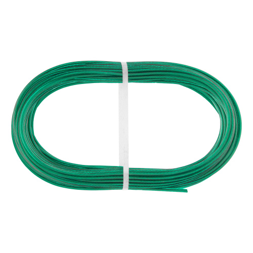 Трос металлополимерный зеленый ПР-3.0, толщина 3.0 мм, моток 20 метров Сибртех по ценам производителя в Краснодаре с доставкой по всей России