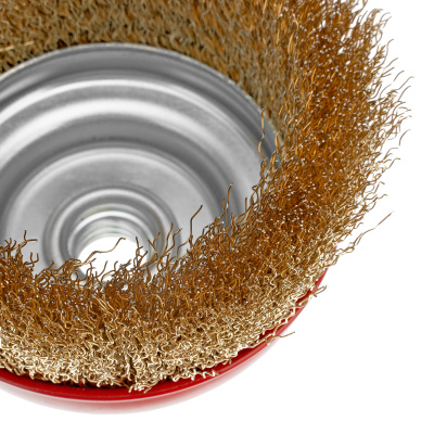 Щетка для УШМ, 100 мм, М14, "чашка", латунированная витая проволока Matrix по ценам производителя в Краснодаре с доставкой по всей России