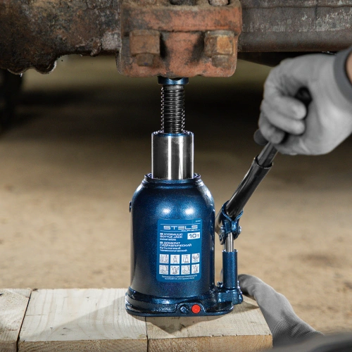 Домкрат гидравлический бутылочный телескопический, 10 т, подъем 180-430 мм Stels купить в Москве с доставкой по всей России | ProtosMarket.ru