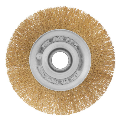 Щетка для УШМ, 150 мм, посадка 22.2 мм, плоская, латунированная витая проволока Matrix по ценам производителя в Краснодаре с доставкой по всей России