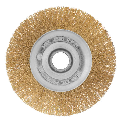 Щетка для УШМ, 150 мм, посадка 22.2 мм, плоская, латунированная витая проволока Matrix по ценам производителя в Краснодаре с доставкой по всей России