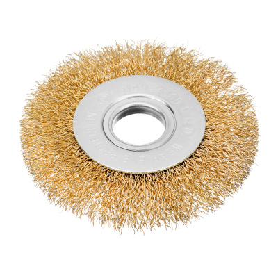 Щетка для УШМ, 100 мм, посадка 22.2 мм, плоская, латунированная витая проволока Matrix по ценам производителя в Краснодаре с доставкой по всей России