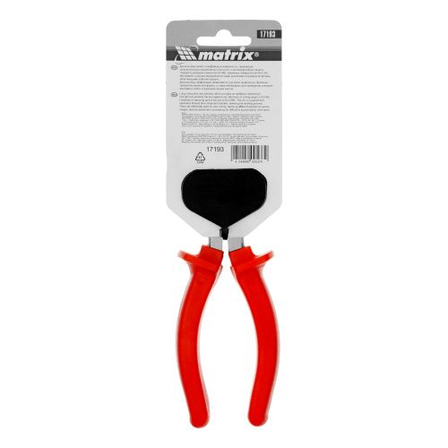 Длинногубцы прямые Econom, 180 мм, шлифованные, пластмассовые рукоятки Matrix по ценам производителя в Краснодаре с доставкой по всей России