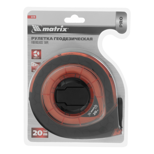 Рулетка геодезическая 20 м х 15 мм, закрытый корпус, фибергласовая лента, двусторонняя шкала, Pro Matrix по ценам производителя в Краснодаре с доставкой по всей России