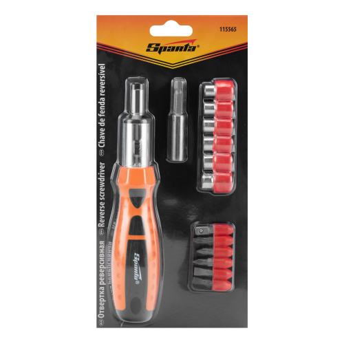 Отвертка реверсивная, биты, головки торцевые, 14 шт, Sparta по ценам производителя в Краснодаре с доставкой по всей России