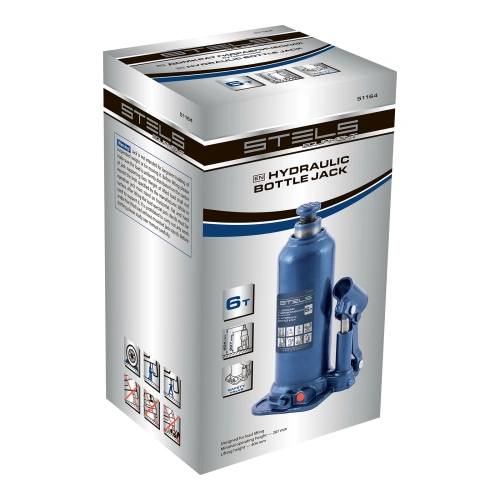 Домкрат гидравлический бутылочный, 6 т, h подъема 207-404 мм Stels по ценам производителя в Краснодаре с доставкой по всей России