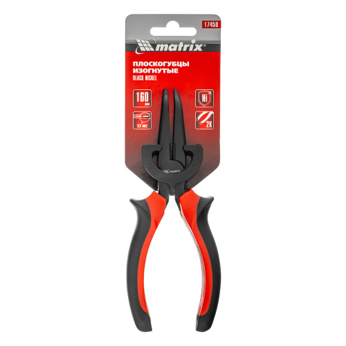 Длинногубцы изогнутые Black Nickel, 160 мм, двухкомпонентные рукоятки Matrix по ценам производителя в Краснодаре с доставкой по всей России
