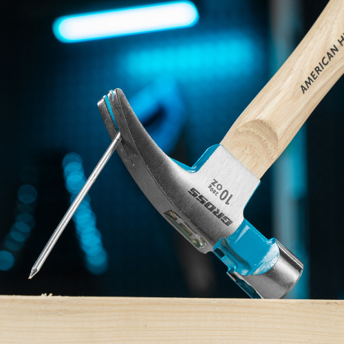 Молоток-гвоздодер, 280 г, угол 75, магнит, обрезиненная рукоятка American hickory GROSS по ценам производителя в Краснодаре с доставкой по всей России