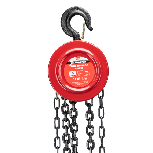 Таль цепная, 1 т, H подъема 2.5 м, расстояние между крюками 300 мм Matrix по ценам производителя в Краснодаре с доставкой по всей России