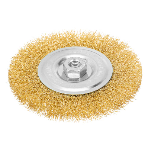 Щетка для УШМ, 150 мм, М14, плоская, латунированная витая проволока Matrix по ценам производителя в Краснодаре с доставкой по всей России