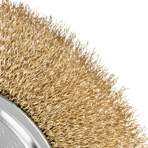 Щетка для УШМ, 200 мм, посадка 22.2 мм, плоская, латунированная витая проволока Matrix по ценам производителя в Краснодаре с доставкой по всей России