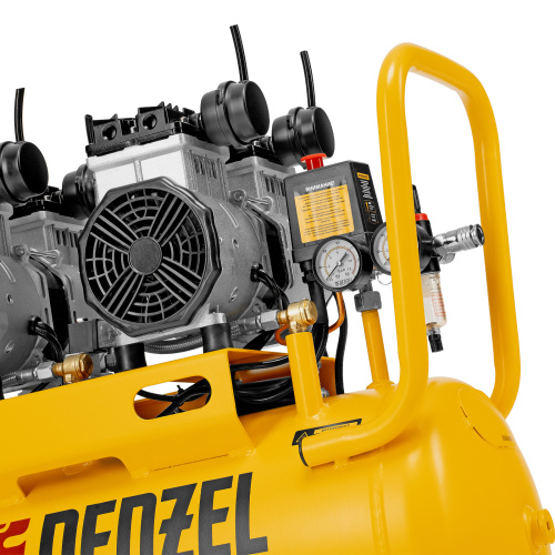 Компрессор безмасляный, малошумный DLS 2200/50, 2200 Вт, 2x1100, 50 л, 380 л/мин Denzel по ценам производителя в Краснодаре с доставкой по всей России