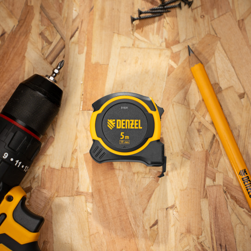Рулетка 5м х 19мм, двухкомп. корпус, магнитный обрезиненный зацеп Denzel по ценам производителя в Краснодаре с доставкой по всей России