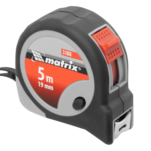 Рулетка Continuous fixation,5 м х 19 мм,двухкомпонентный корпус,плавная фиксация Matrix по ценам производителя в Краснодаре с доставкой по всей России
