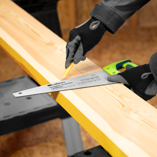 Ножовка по дереву "Зубец", 350 мм, 7-8 TPI, каленый зуб 2D, двухкомпонентная рукоятка Сибртех по ценам производителя в Краснодаре с доставкой по всей России