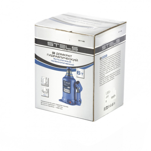 Домкрат гидравлический бутылочный телескопический, 6 т, подъем 170-430 мм Stels по ценам производителя в Краснодаре с доставкой по всей России