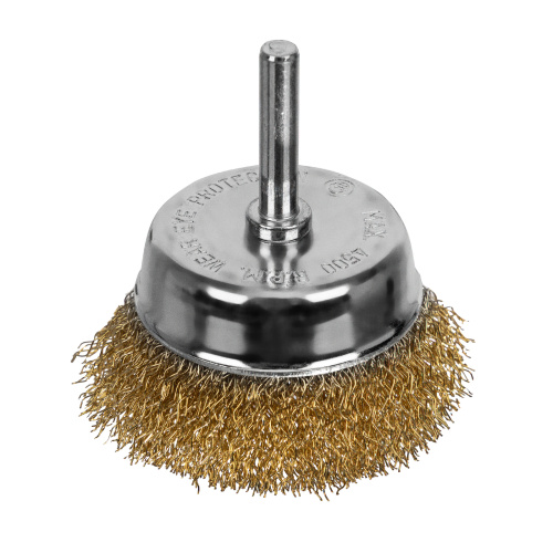 Щетка для дрели, 65 мм, "чашка" со шпилькой, латунированная витая проволока Matrix по ценам производителя в Краснодаре с доставкой по всей России