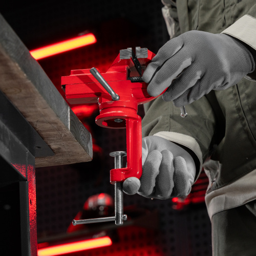 Тиски слесарные, 80 мм, настольные, поворотные, c наковальней MTX по ценам производителя в Краснодаре с доставкой по всей России